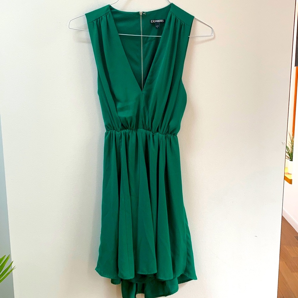 Express Green Open Back Dress